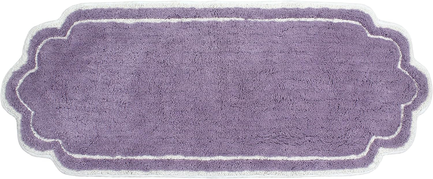 Home Weavers Allure Collection 100% Cotton Tufted Bathroom Rug, Soft and Absorbent Bath Rugs, Non-Slip Bath Carpet, Machine Wash Dry Bath Mats for Bathroom Floor, 21"x54" Runner, Purple