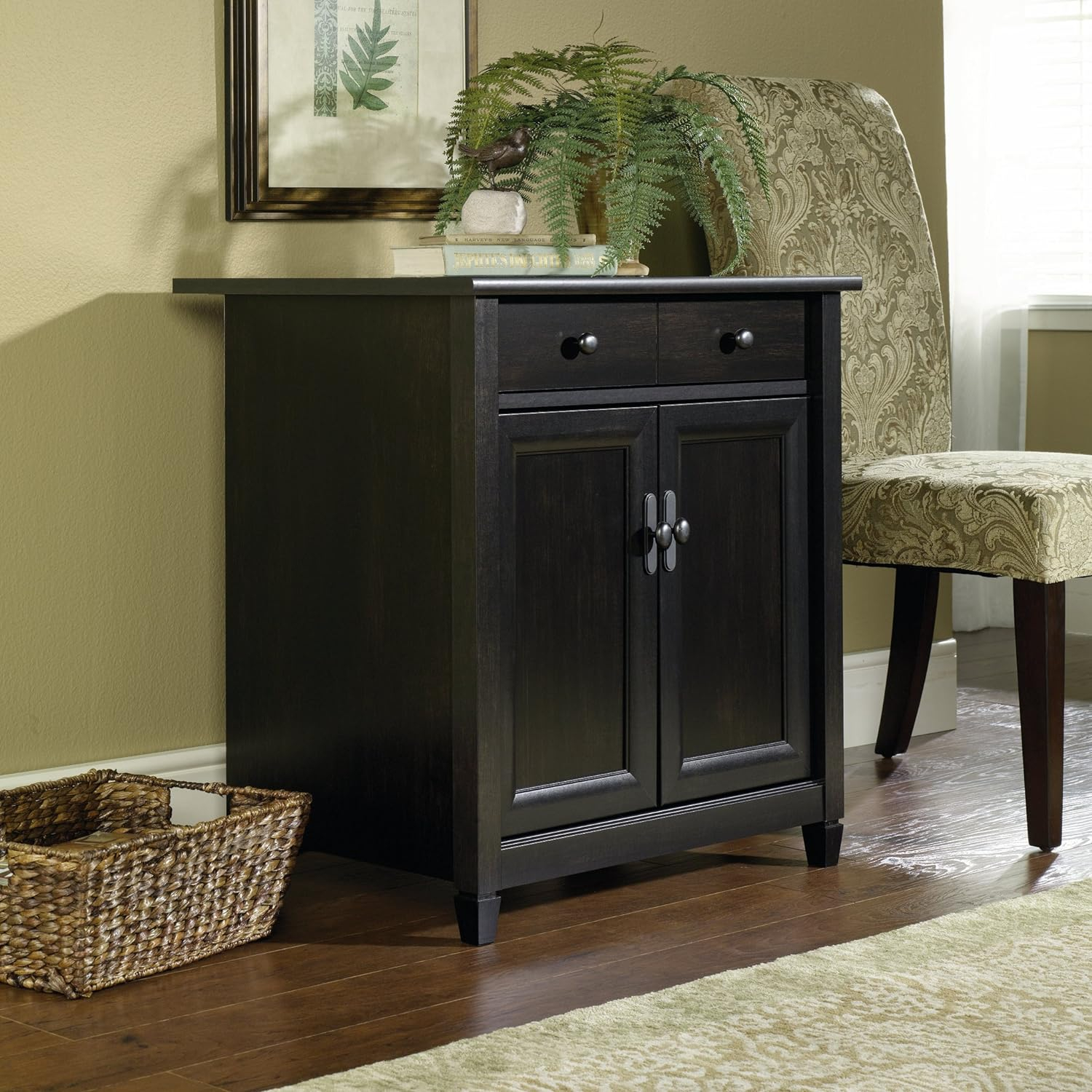 Sauder Edge Water Utility Stand, Estate Black Finish