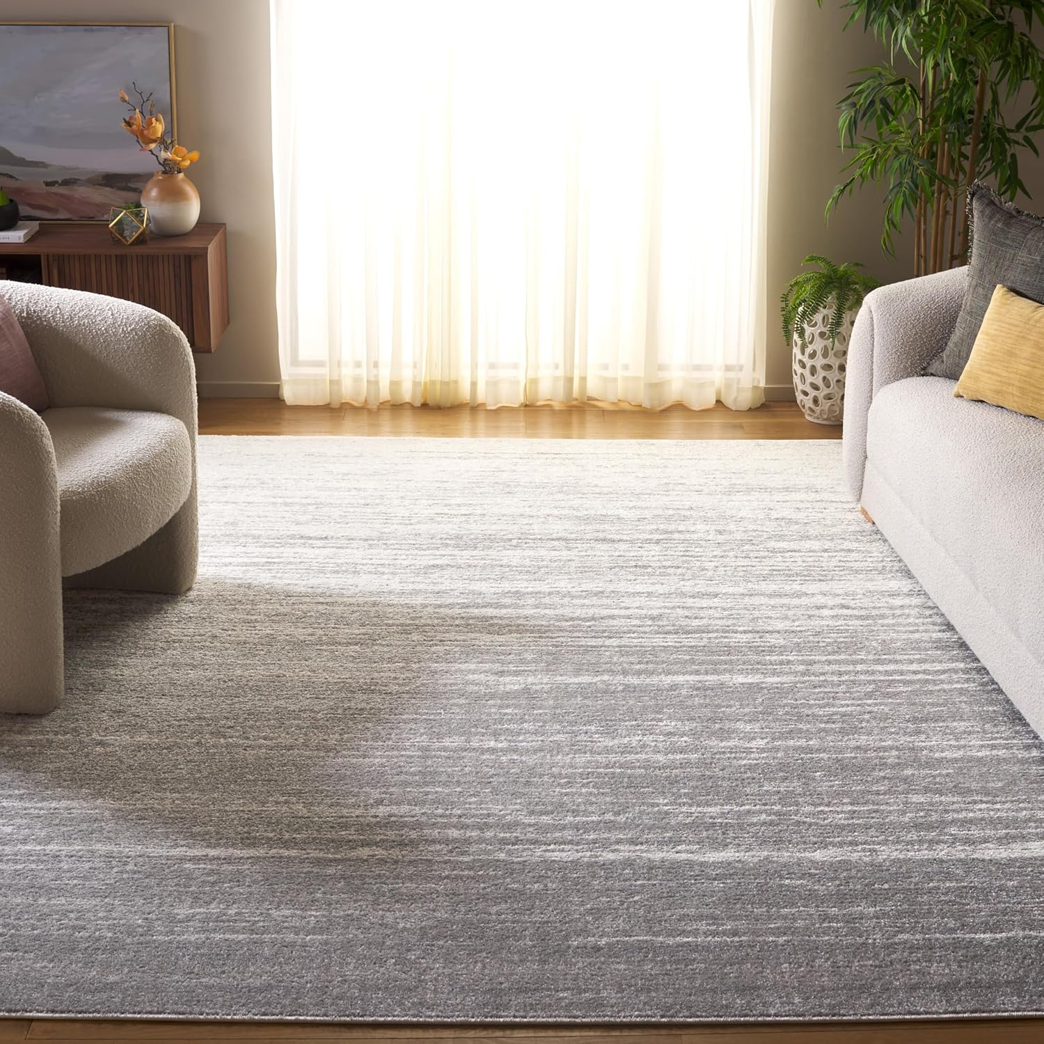 SAFAVIEH Adirondack Esmond Abstract Area Rug, Light Grey/Grey, 10' x 14'