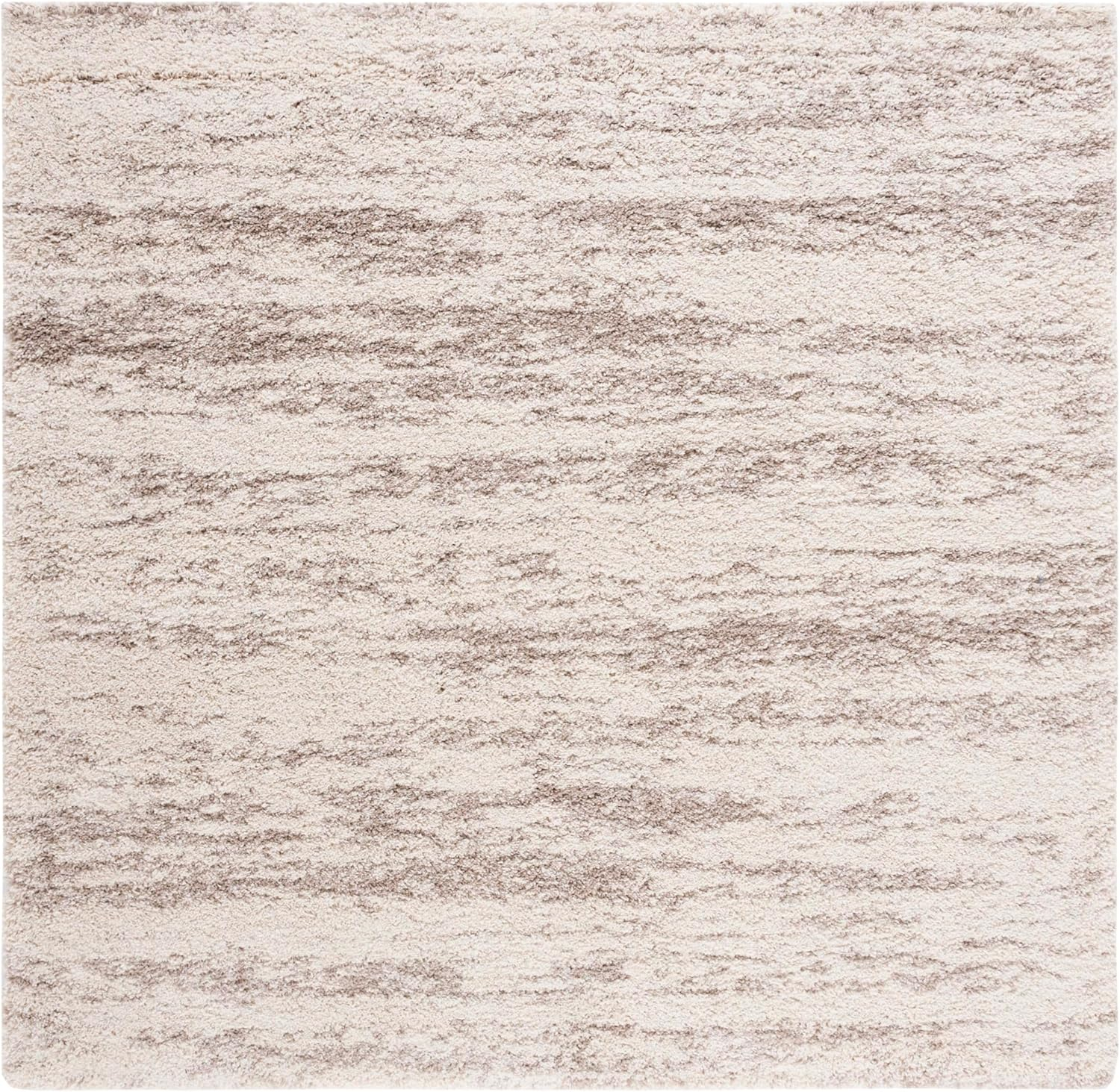 SAFAVIEH Hudson Jack Abstract Shag Area Rug, Ivory/Beige, 3' x 3' Square