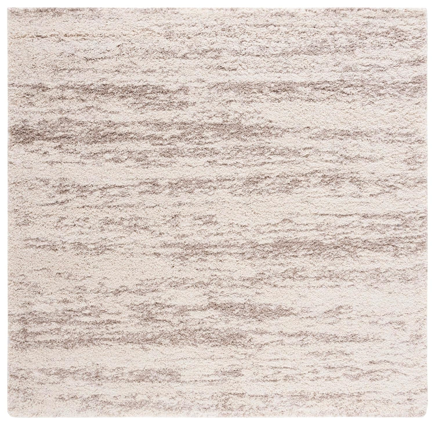 SAFAVIEH Hudson Jack Abstract Shag Area Rug, Ivory/Beige, 3' x 3' Square