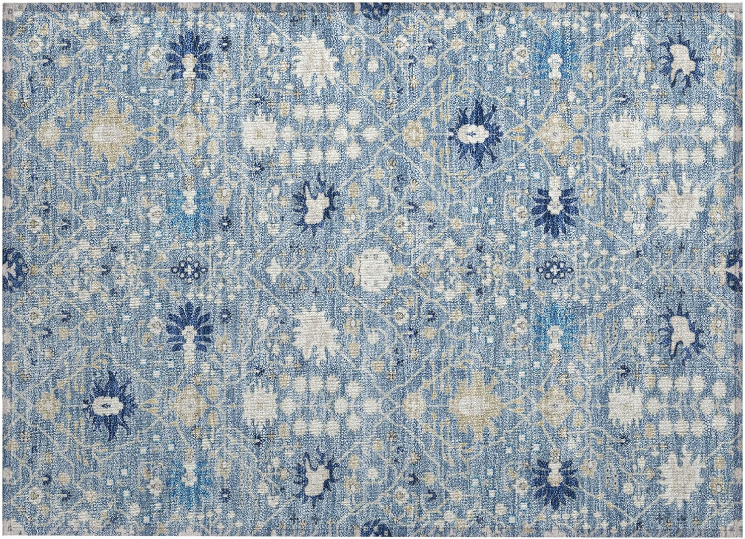 Addison Rugs Chantille ACN1009 Blue 1'8" x 2'6" Indoor Outdoor Area Rug, Easy Clean, Machine Washable, Non Shedding, Bedroom, Entry, Living Room, Dining Room, Kitchen, Patio Rug