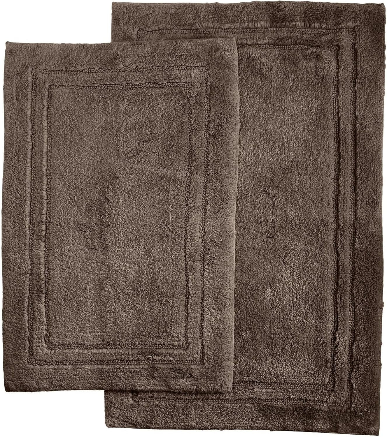 Cotton Solid 2-Piece Toast Highly Absorbent Non-Slip Oval Bath Rug Set by Superior