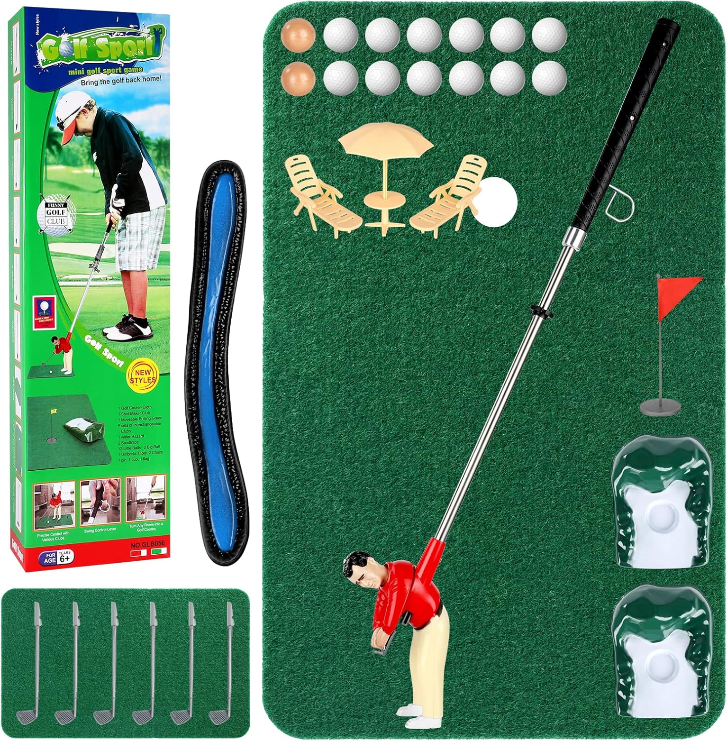 Mini Golf Games - Funny Golfer Gifts for Kids, Unique Mini Golfer On A Stick for Father's Day/Retirement Gift, Funny Games for The Whole Family, Golf Toys for 6-9 Year Old Boys & Girls