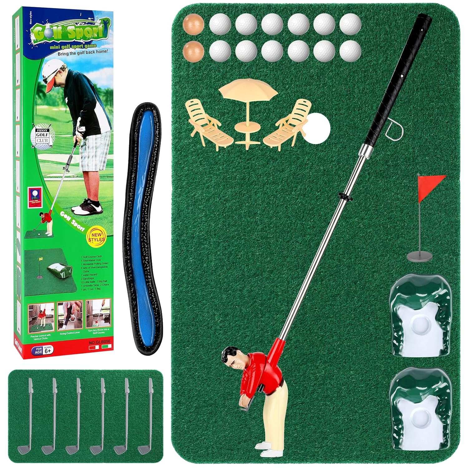 Mini Golf Games - Funny Golfer Gifts for Kids, Unique Mini Golfer On A Stick for Father's Day/Retirement Gift, Funny Games for The Whole Family, Golf Toys for 6-9 Year Old Boys & Girls