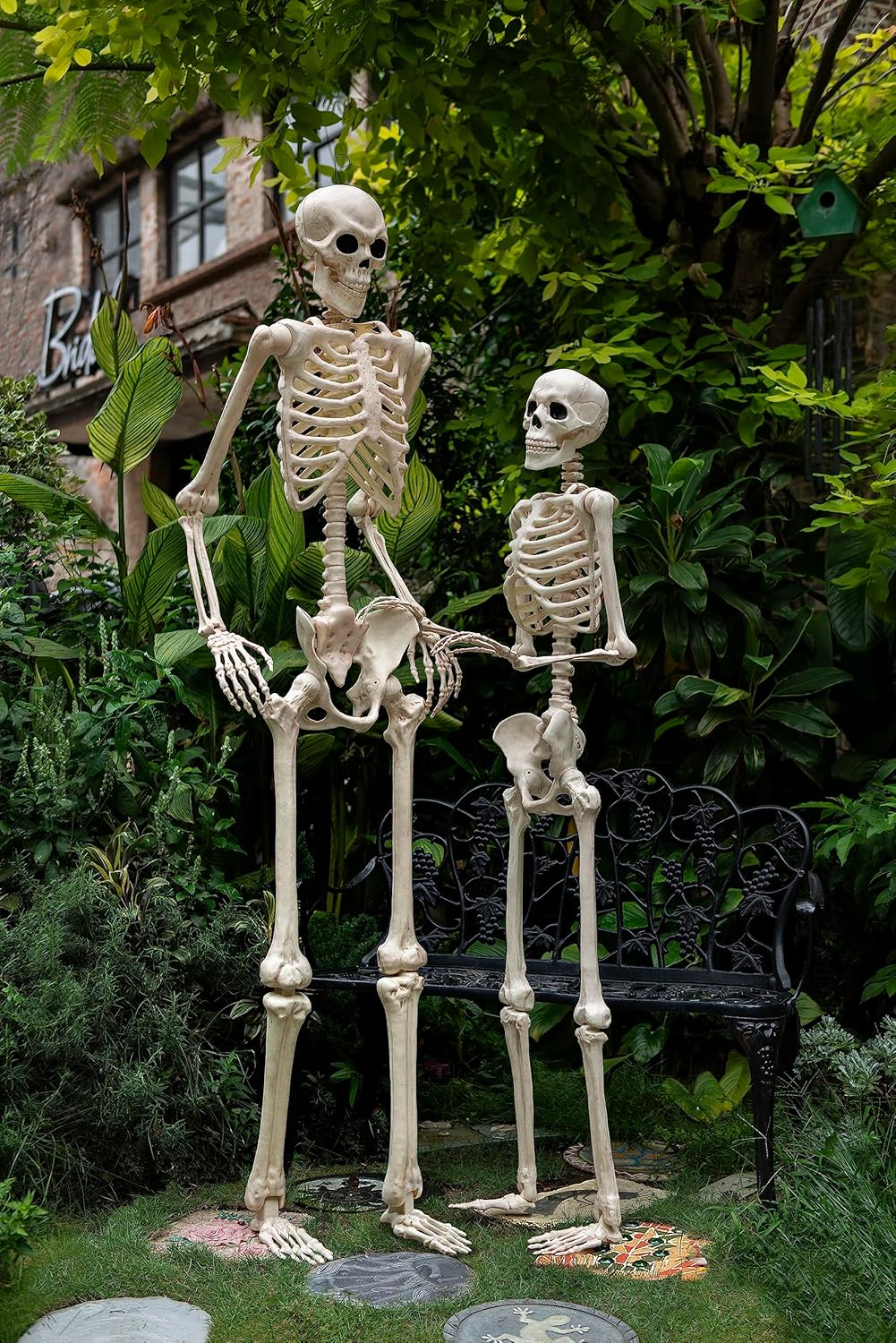 Crazy Bonez Pose-N-Stay Life Size 6 FT Skeleton with Realistic Posable and Movable Joints for Halloween Indoor and Outdoor Decoration