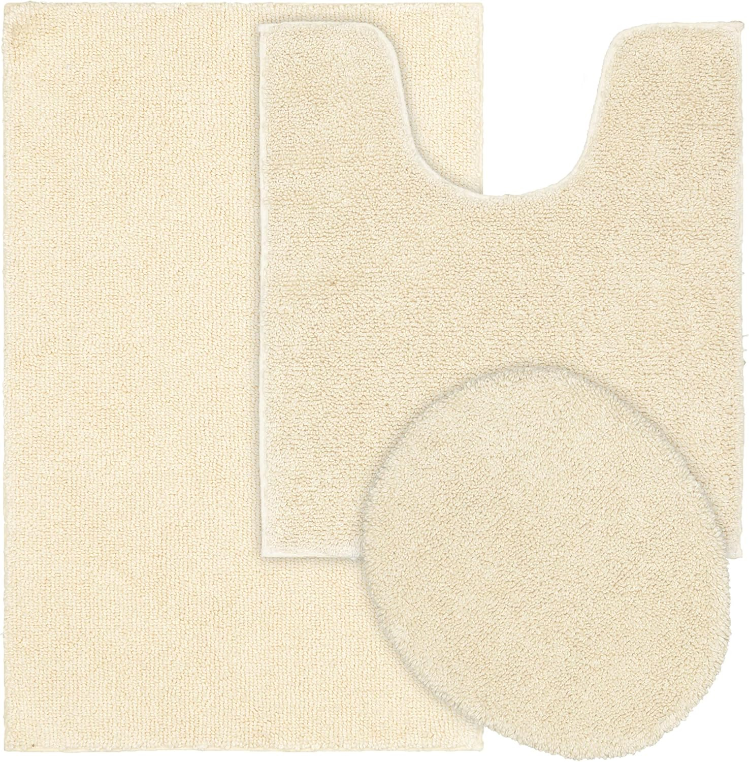 3 Piece Set Bath Rug Set in Natural