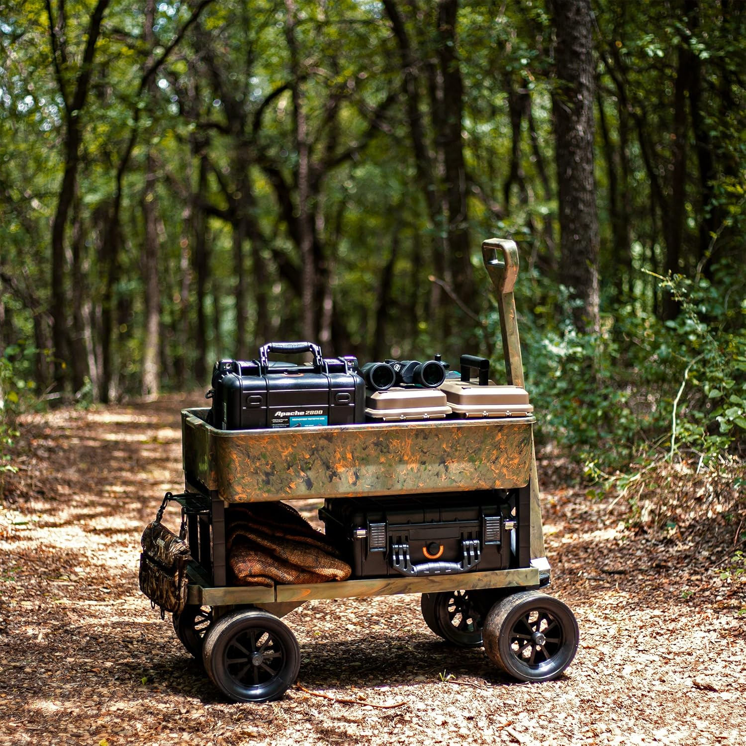 Mighty Max Cart® Camo Outdoor Fishing Cart, Cooler Wheel Kit, Never-Flat 8-Inch Wheels, with CamoTub