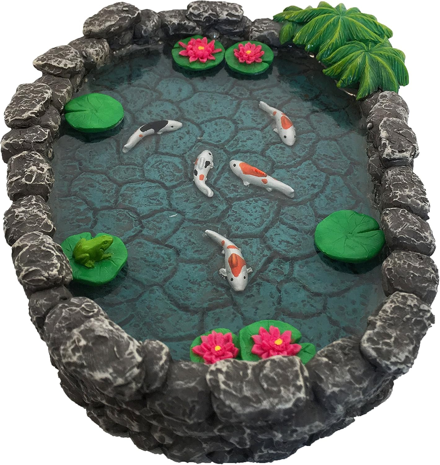 KOI Miniature Pond -  Koi Pond for a Fairy Garden.  A Miniature Pond for a Miniature Fairy Garden and Enchanted Garden Accessories by GlitZGlam