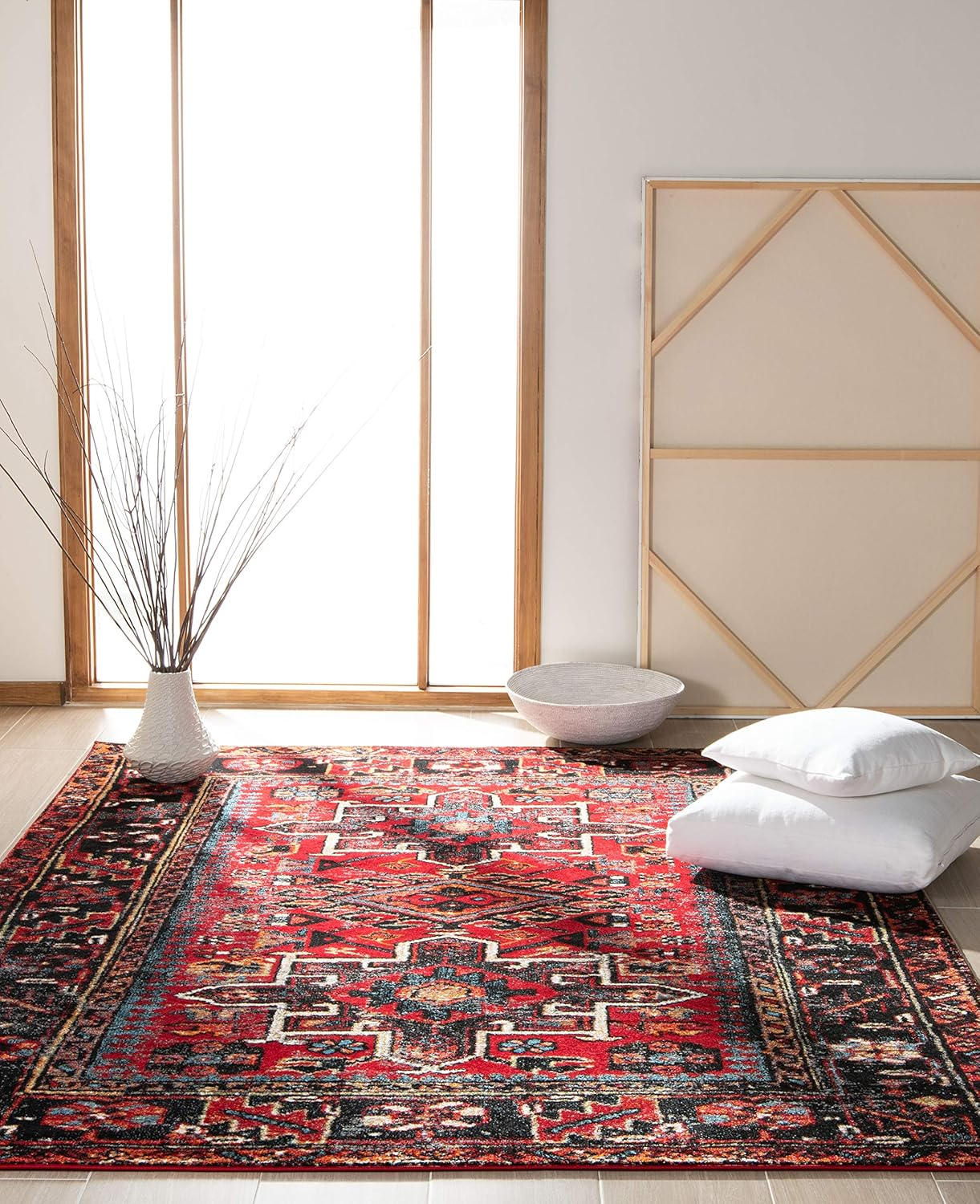 SAFAVIEH Vintage Hamadan Dania Oriental Area Rug, Red/Multi, 11' x 11' Square