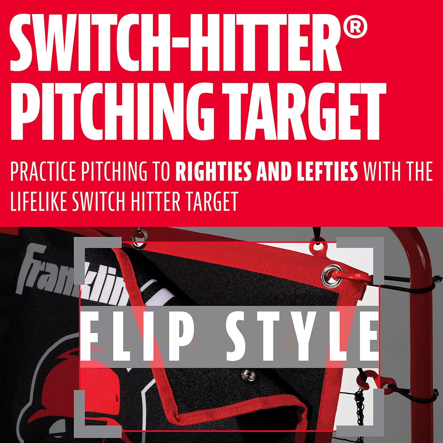 Franklin Sports Switch Hitter Baseball Pitching Target + Rebounder Net