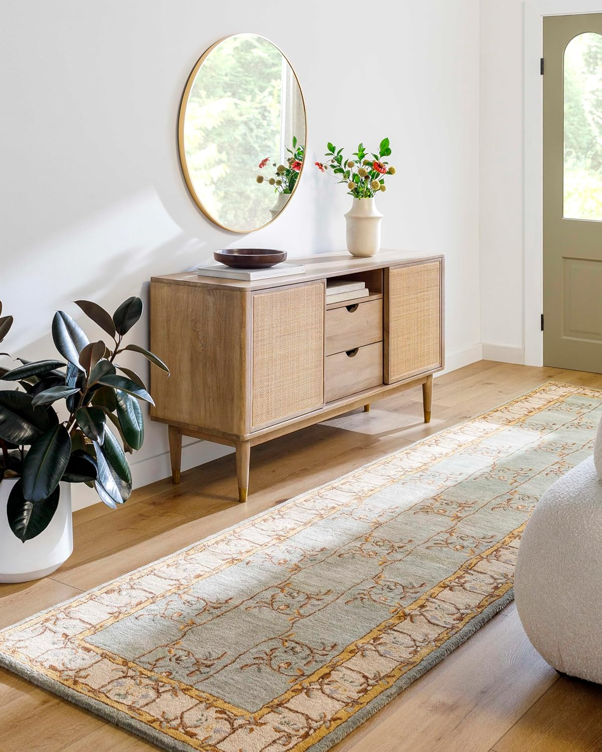 Mark&Day Area Rugs, 3x12 Golden Traditional Sage Runner Area Rug (3' x 12')