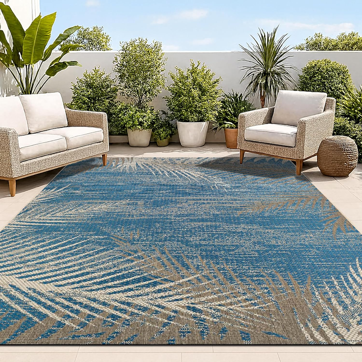 Couristan Monaco Tropical Palms Indoor/Outdoor Area Rug