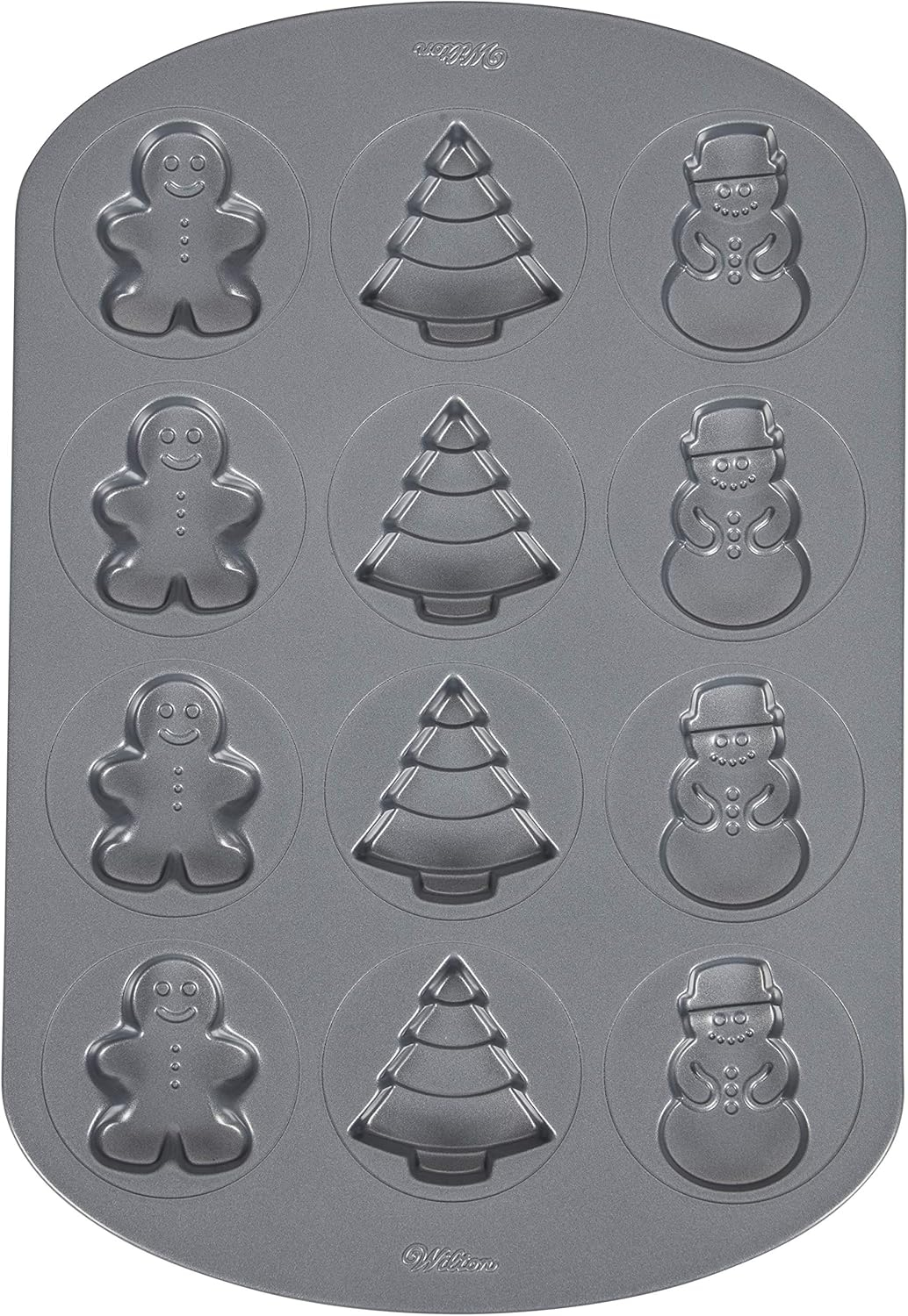 Wilton Non-Stick Christmas Shapes Cookie Pan, 12-Cavity Molds