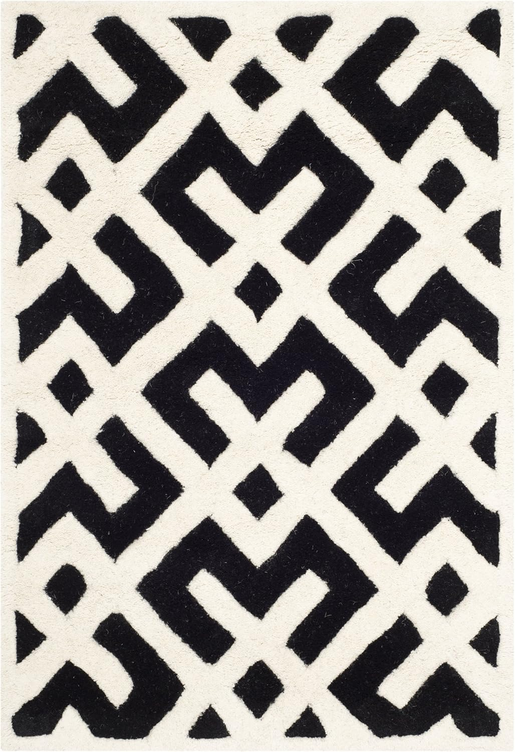 SAFAVIEH Chatham CHT719K Handmade Black / Ivory Rug