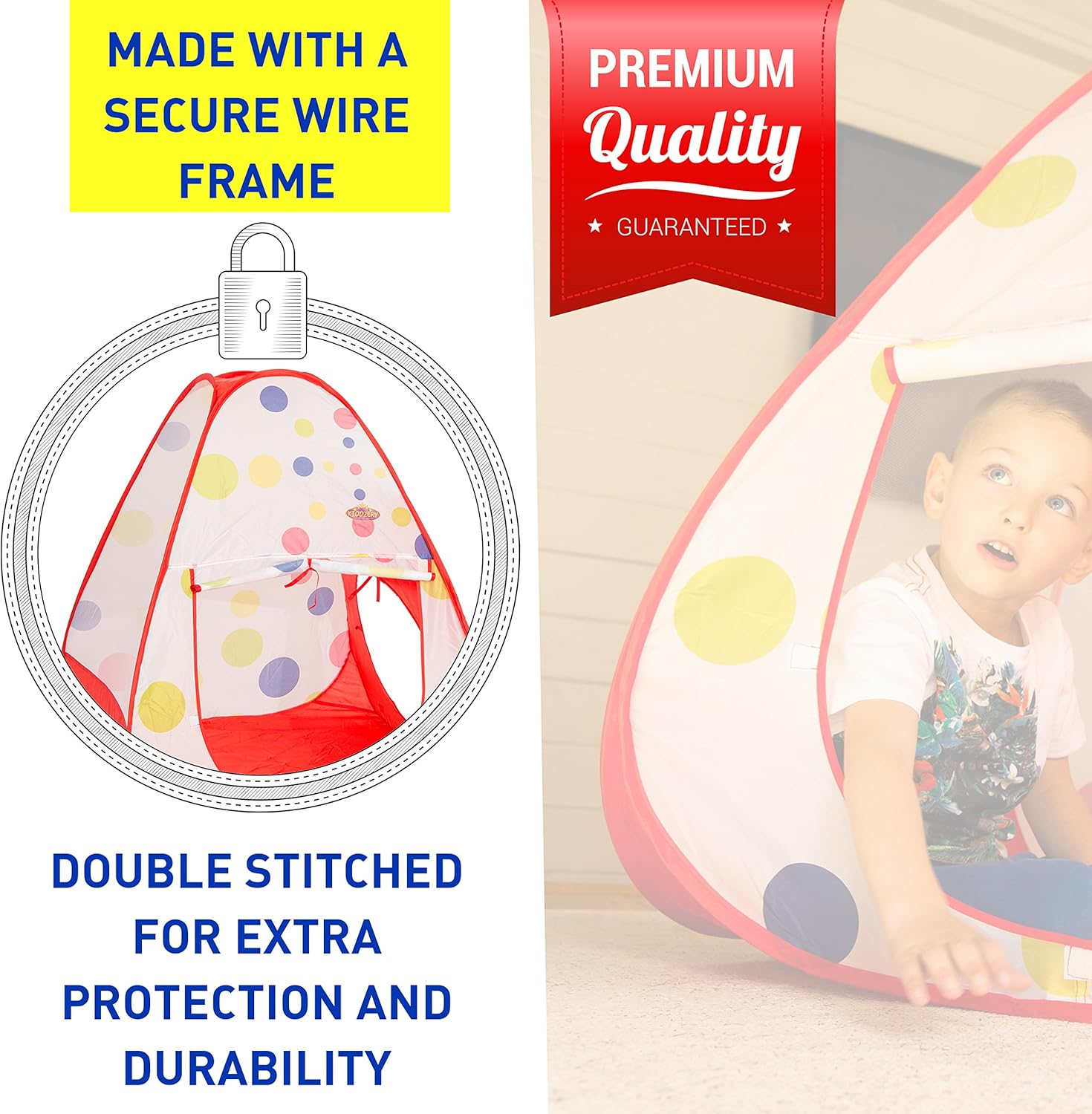 Kiddey Kids Ball Pit Play Tent - 100 Ball Pit Balls Included - Pops up No Assembly Required - Use as a Ball Pit or As an Indoor/Outdoor Play Tent, (Ball Pit with Balls)