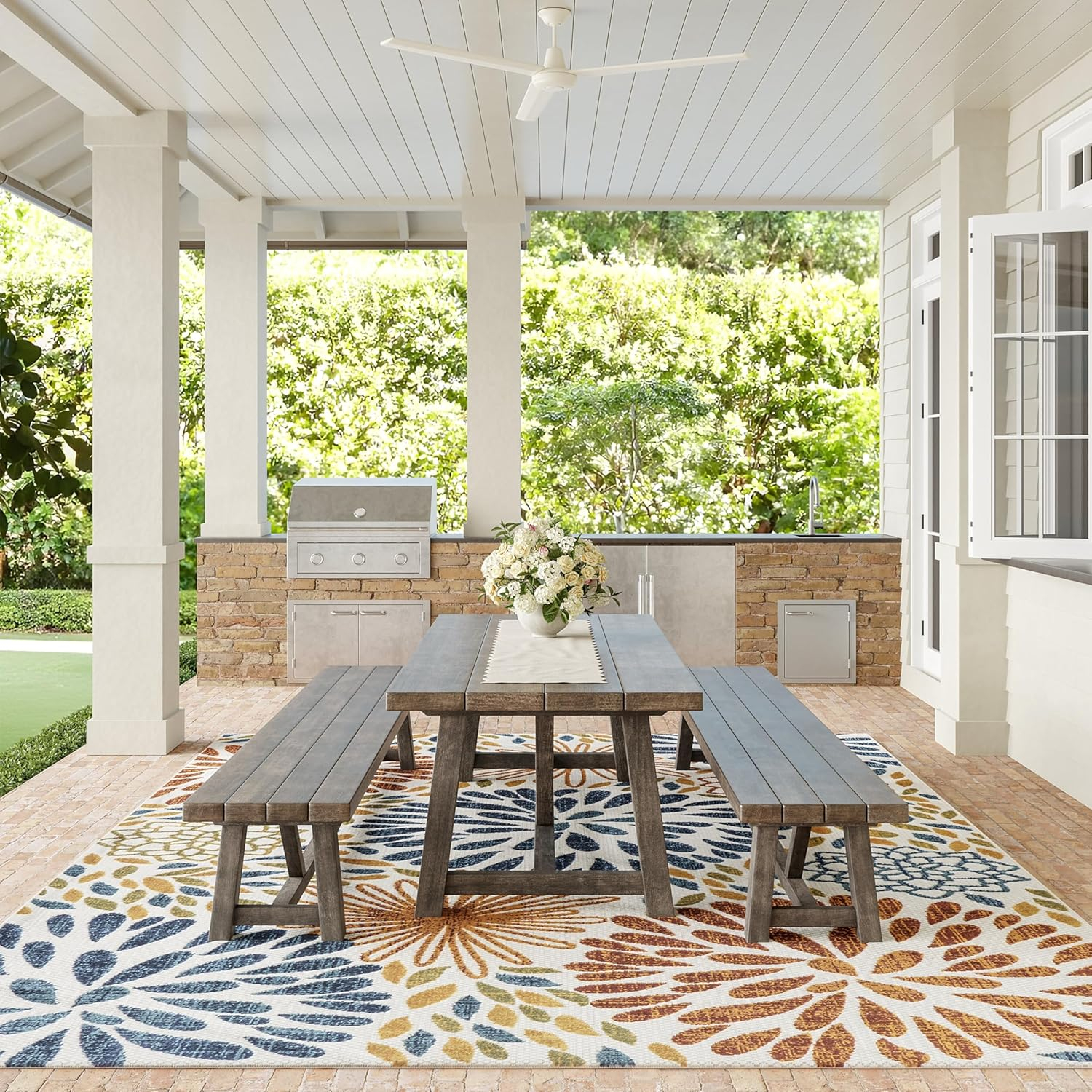 nuLOOM Monique Floral Indoor/Outdoor Area Rug, 12' x 15', Blue
