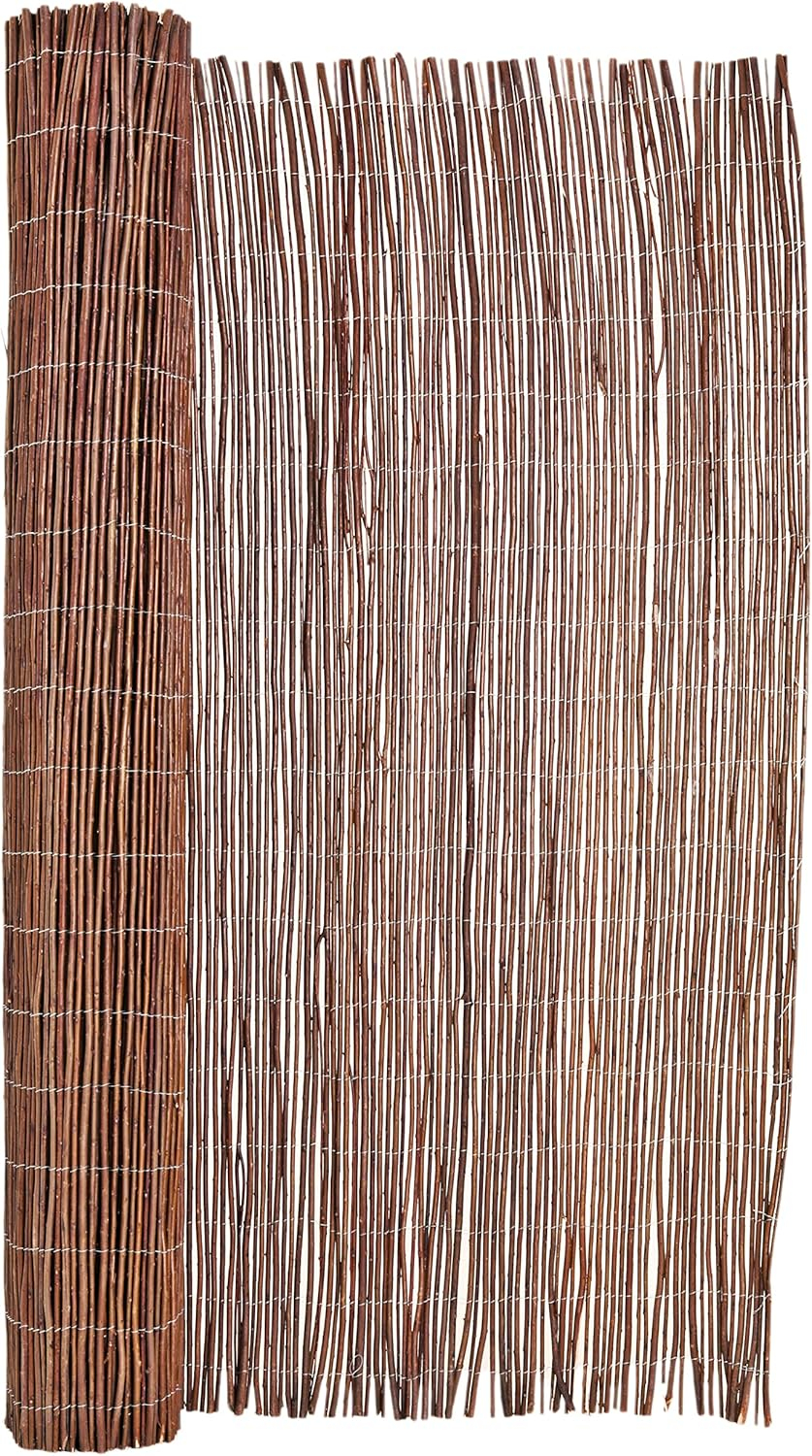 Backyard X-Scapes Natural Willow Rolled Panel Fence Decorative Fencing Natural 6' H x 16' L