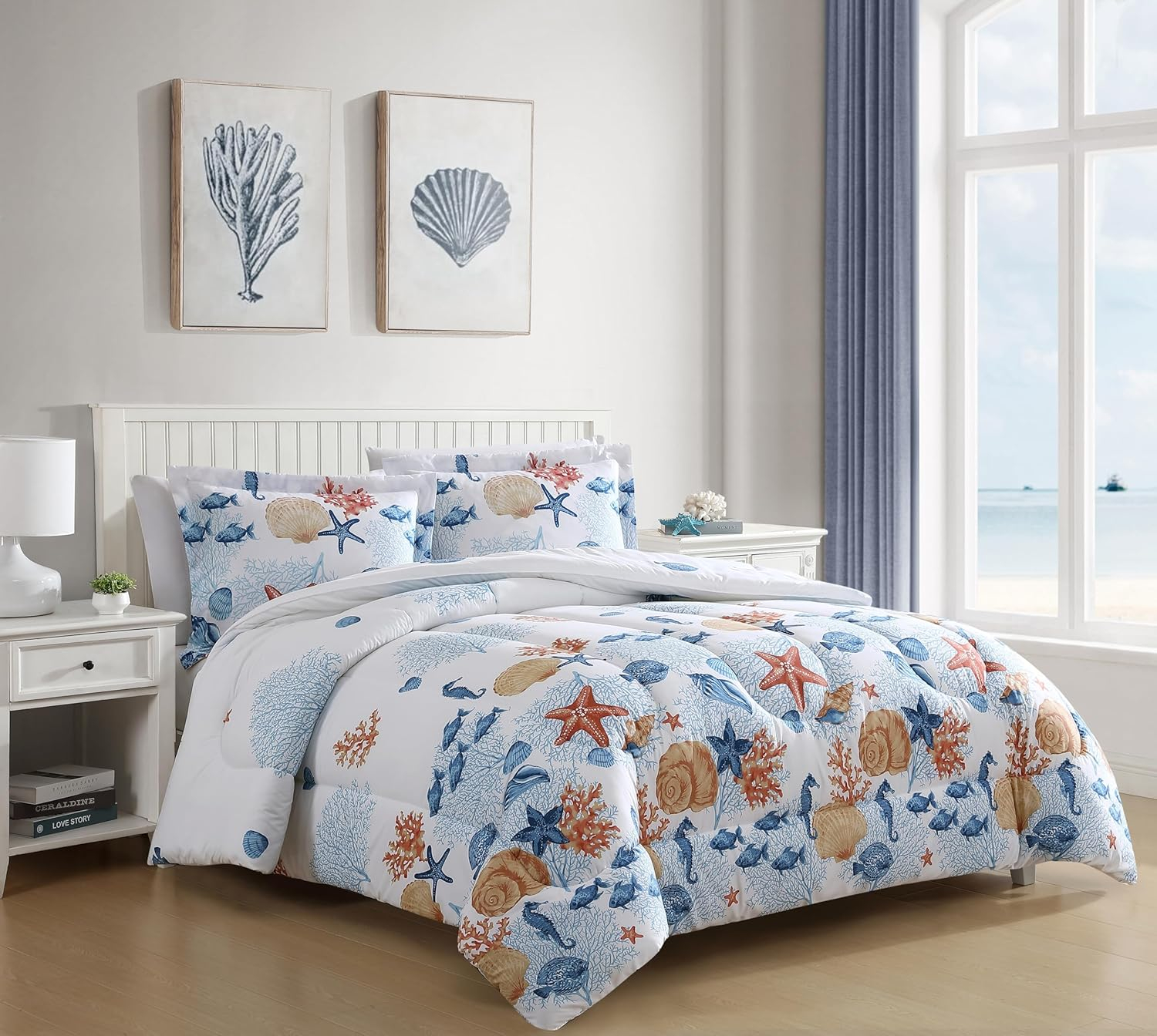 Caribbean Joe  3PC Comforter Set Full - Queen - Seashells