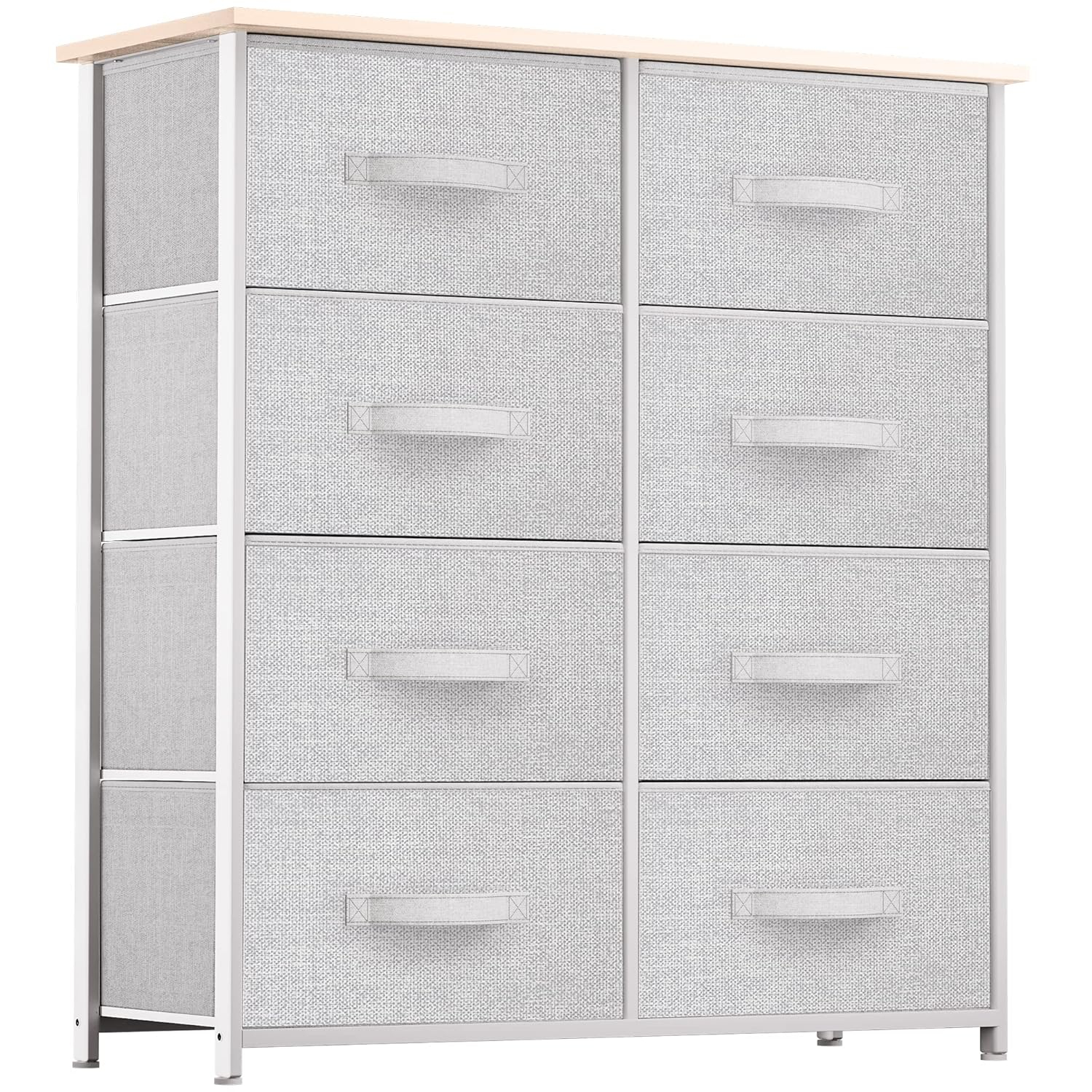 YITAHOME 8 Drawers Dresser - Fabric Storage Tower, Organizer Unit for Room, Living Room & Closets - Sturdy Steel Frame, Easy Pull Fabric Bins & Wooden Top