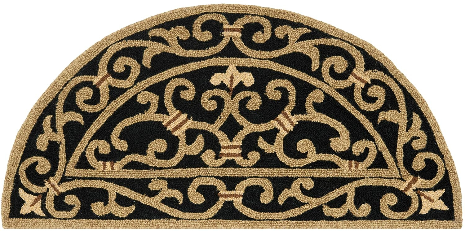 SAFAVIEH Chelsea Aragon Geometric Borders Wool Area Rug, Ivory/Dark Blue, 2'6" x 4'