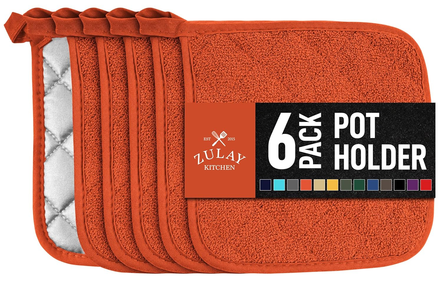 Pumpkin Orange Silicone Heat Resistant Pot Holder, 7x7 inches