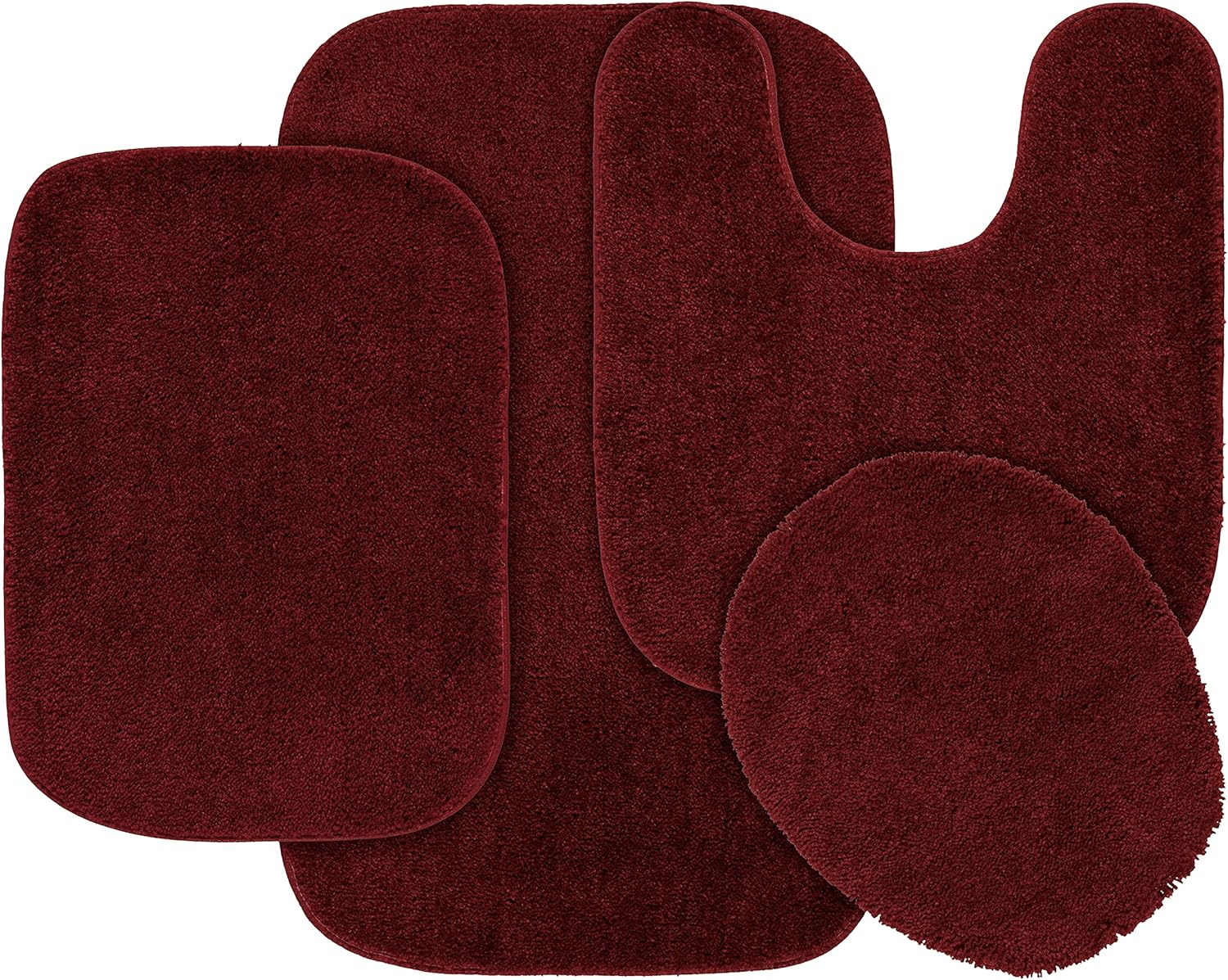 Garland Rug Traditional Bath Rug Set, 4-Piece, Chili Pepper Red