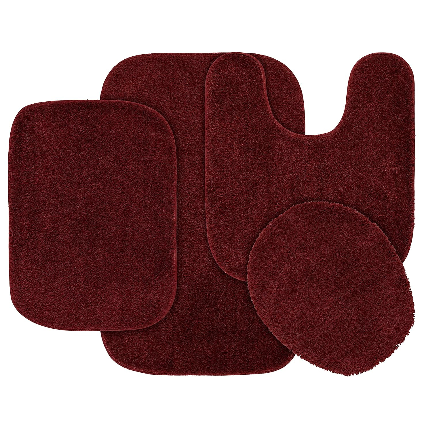 Garland Rug Traditional Bath Rug Set, 4-Piece, Chili Pepper Red