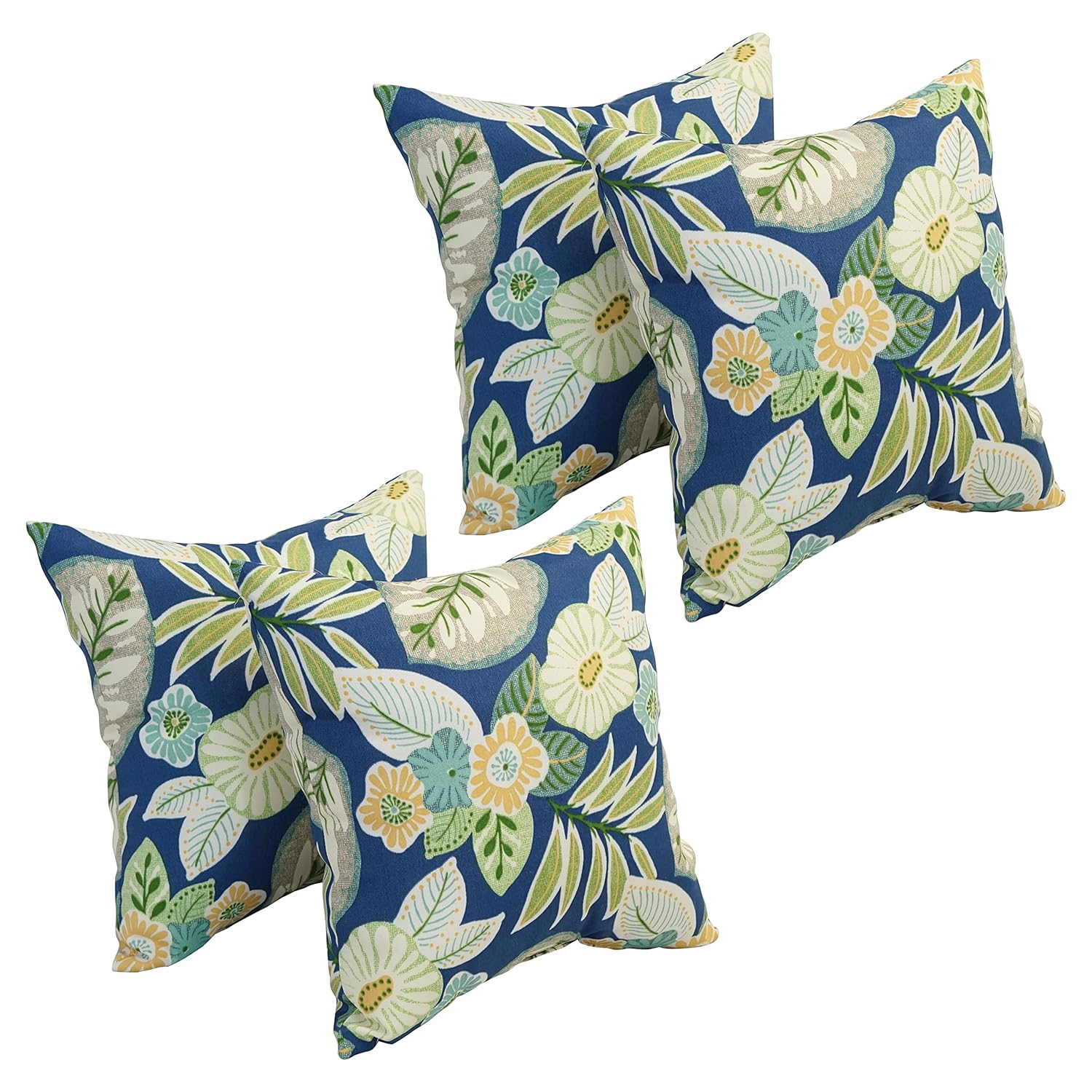 Blazing Needles 9910-S4-OD-167 17 in. Square Polyester Outdoor Throw Pillows, Marlow Pool - Set of 4