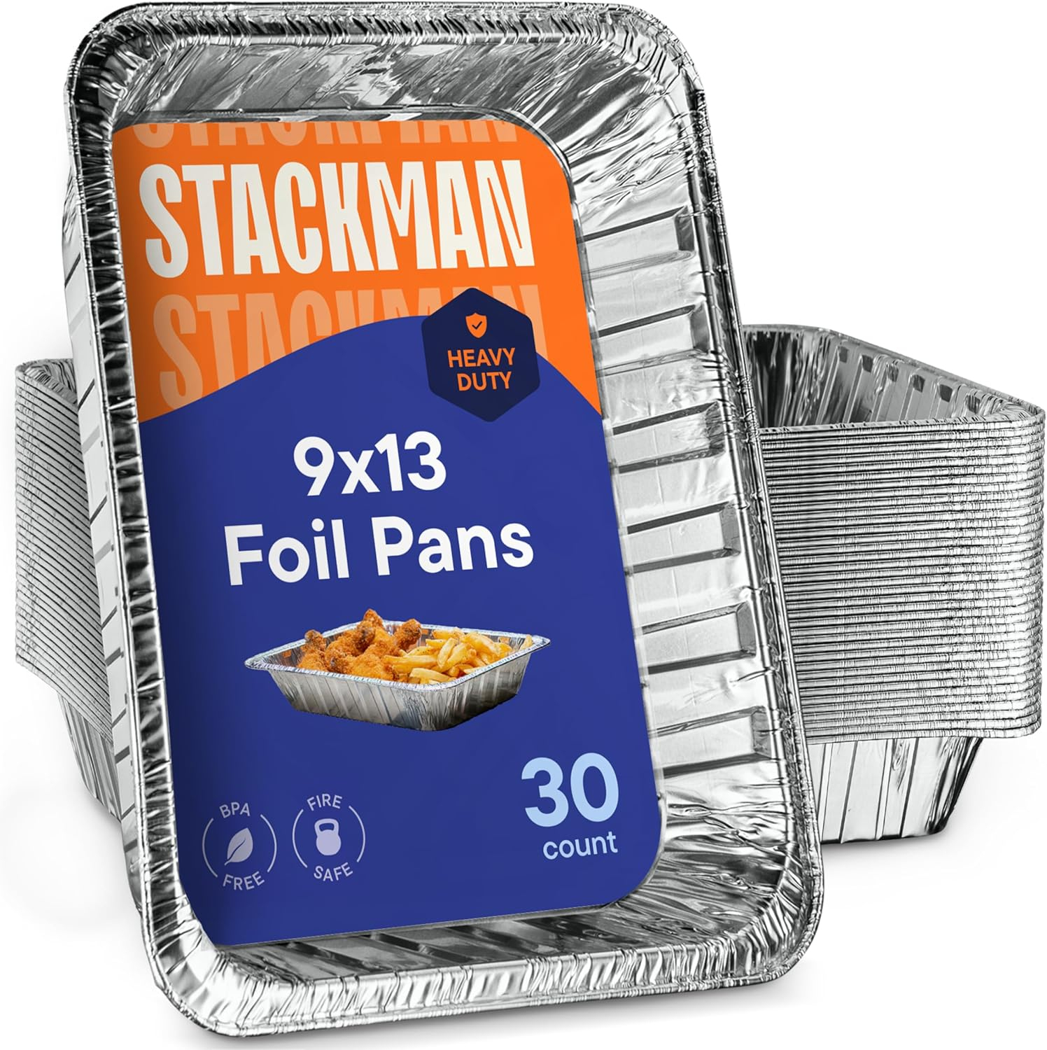 Aluminum Pans 9x13 Disposable Aluminum Foil Pans [30-Pack] Large Baking Pan Trays - Heavy Duty Tin Tray Half Size Chafing Dishes. Food Containers for Roasting, Cooking, Heating or Steam Table