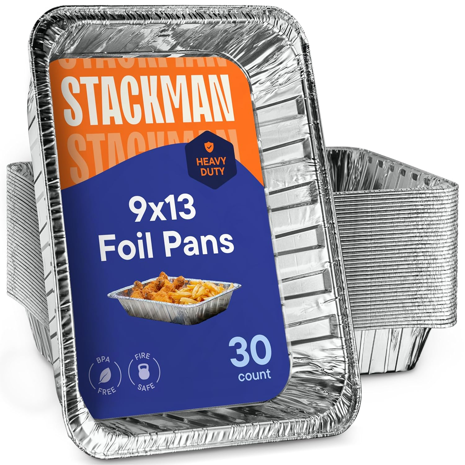 Aluminum Pans 9x13 Disposable Aluminum Foil Pans [30-Pack] Large Baking Pan Trays - Heavy Duty Tin Tray Half Size Chafing Dishes. Food Containers for Roasting, Cooking, Heating or Steam Table