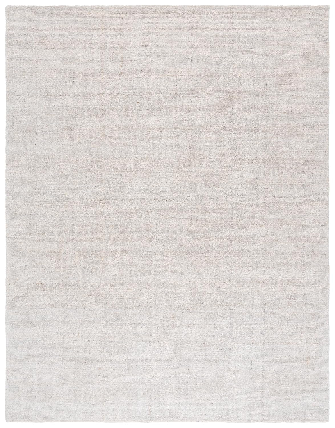 Ivory and Beige Handmade Wool and Viscose Round Area Rug