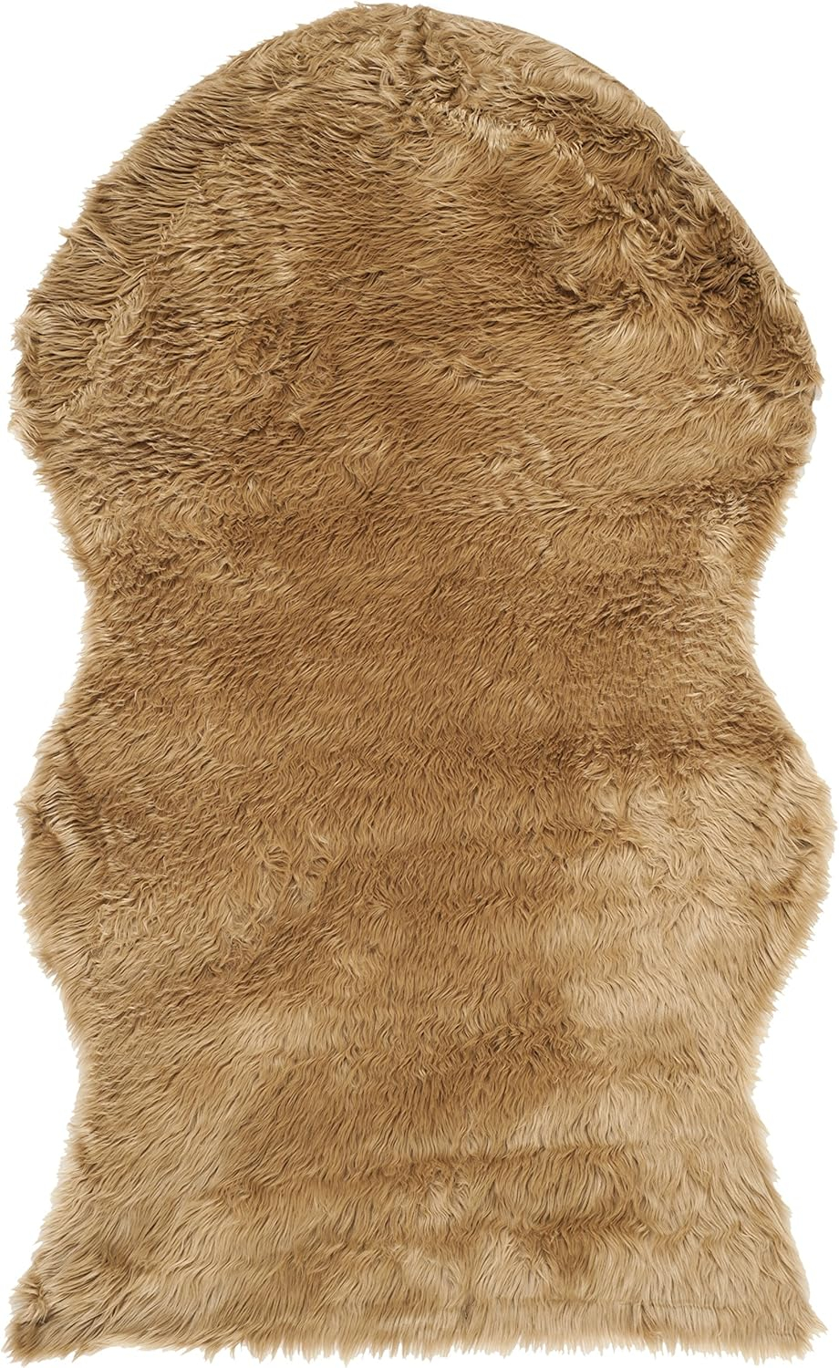 SAFAVIEH Faux Sheep Skin Jadyn Animal Area Rug, Camel, 3' x 5'