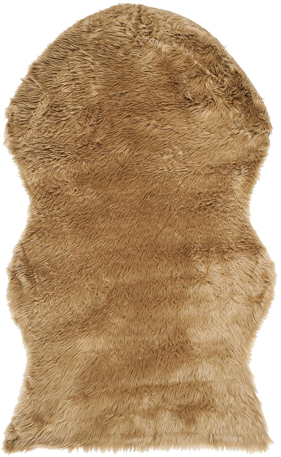 SAFAVIEH Faux Sheep Skin Jadyn Animal Area Rug, Camel, 3' x 5'