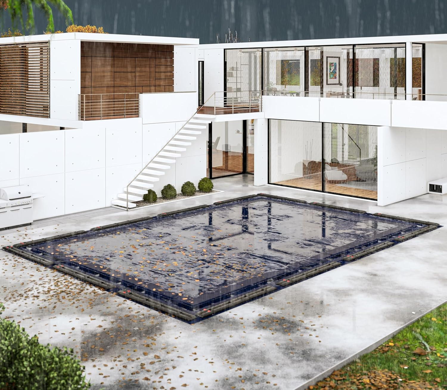 Winter Block inground Pool Laminated Polyethylene Winter Cover, Rectangular,18 x 36 ft