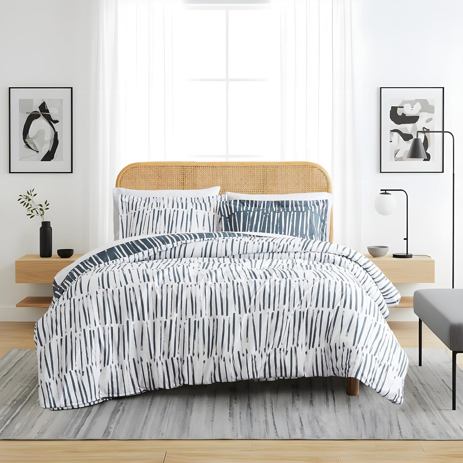 Southshore Fine Living, Inc. Spirit Collection Oversized King Duvet Cover Set, Printed Duvet Cover 3-Piece, Two Matching Shams (108 in Wide x 98 in Long), Charcoal, King/California King