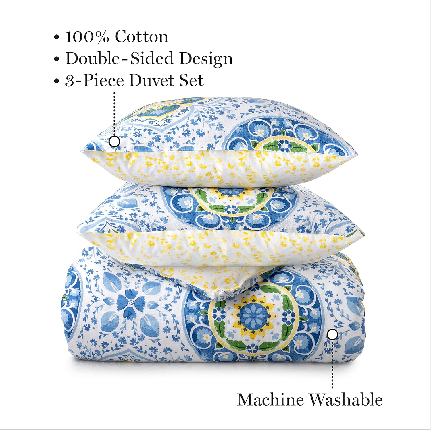 Hotel New York  100% Cotton Luxury King 3Pc Duvet Set 1 Duvet Cover 2 Pillow Shams
