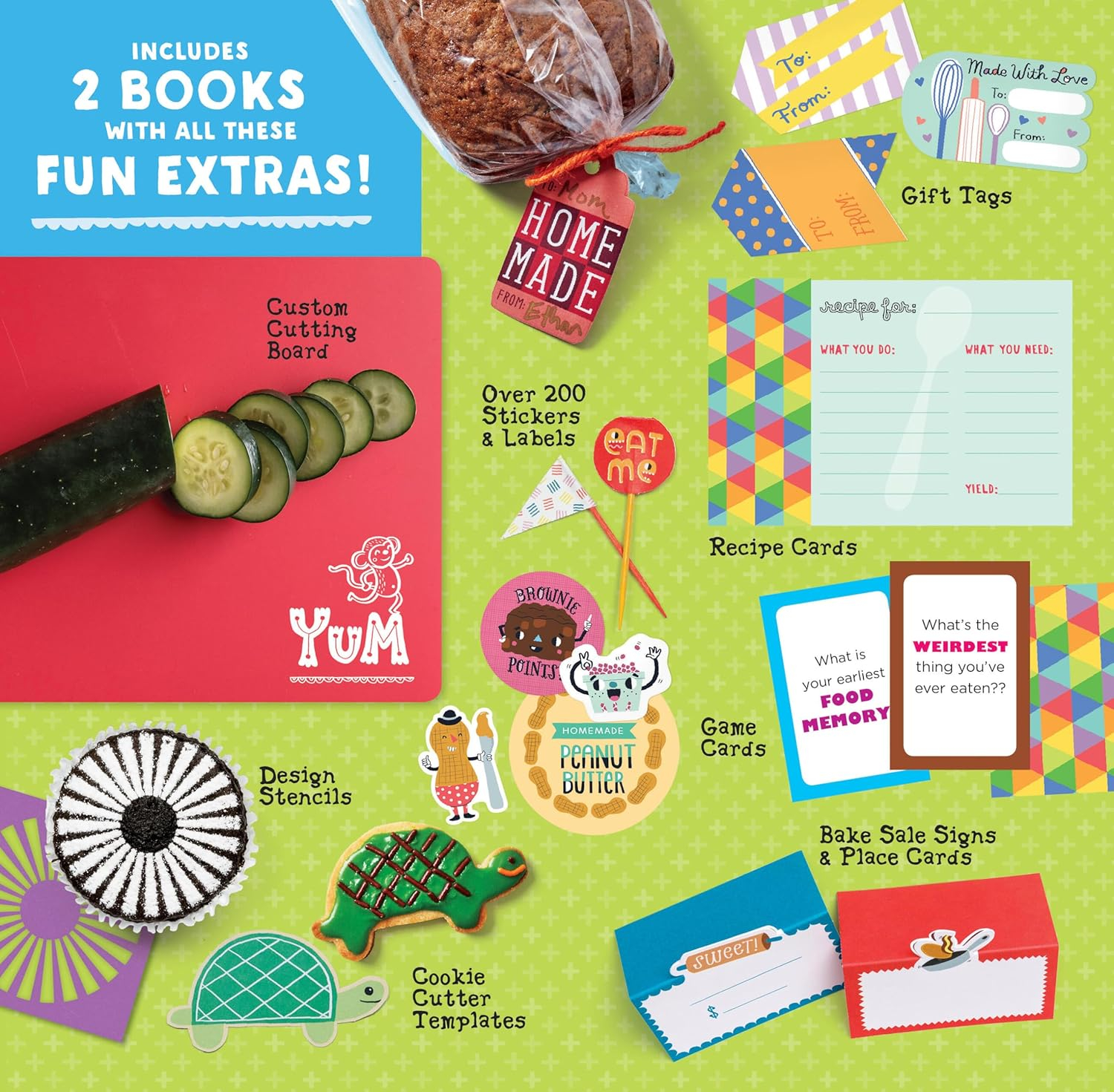 Cooking & Baking Class Box Set with Bonus Cutting Board