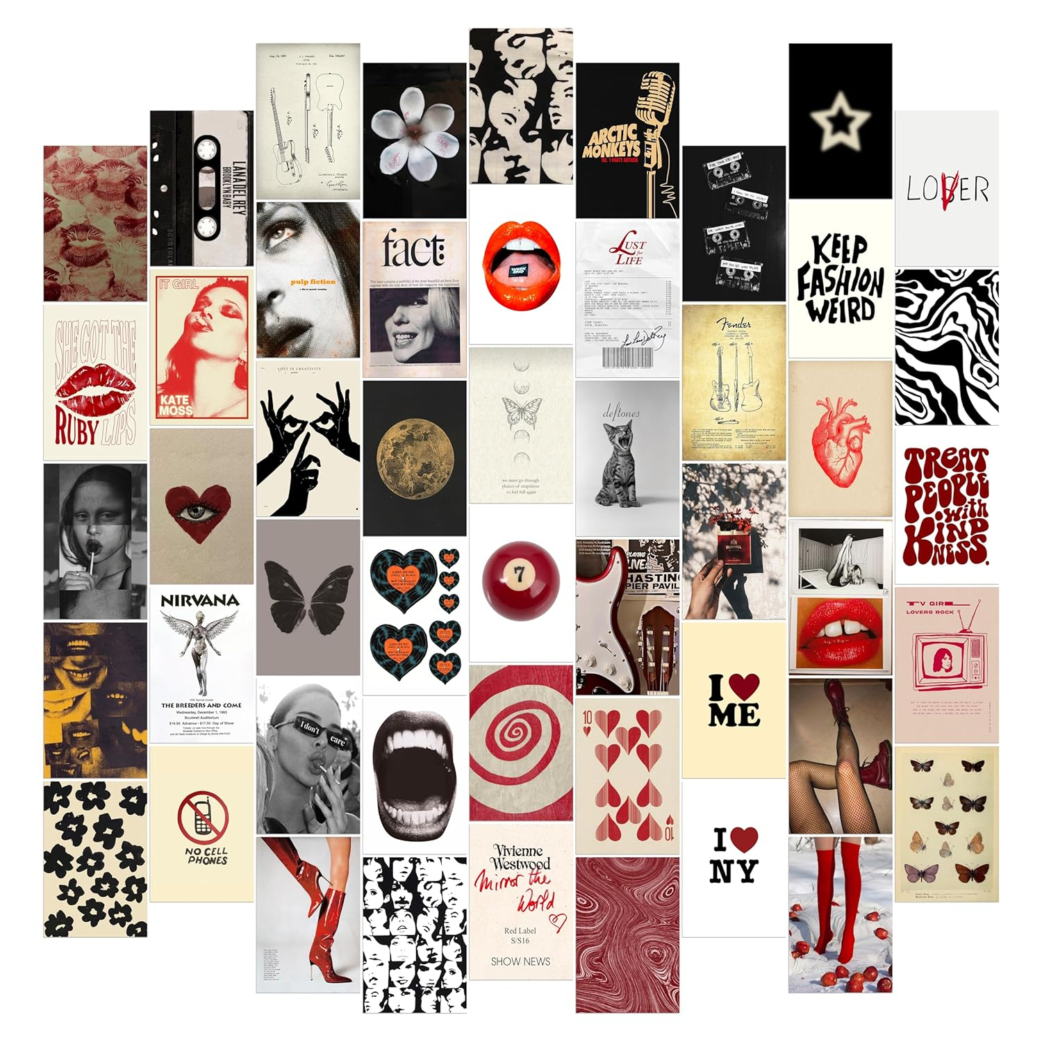 Waschbär Downtown Girl Posters, Y2k Wall Art Prints for Bedroom, Coquette Wall Collage Kit for Room Aesthetic, Vintage Dorm Gallery Downtown Home Decor