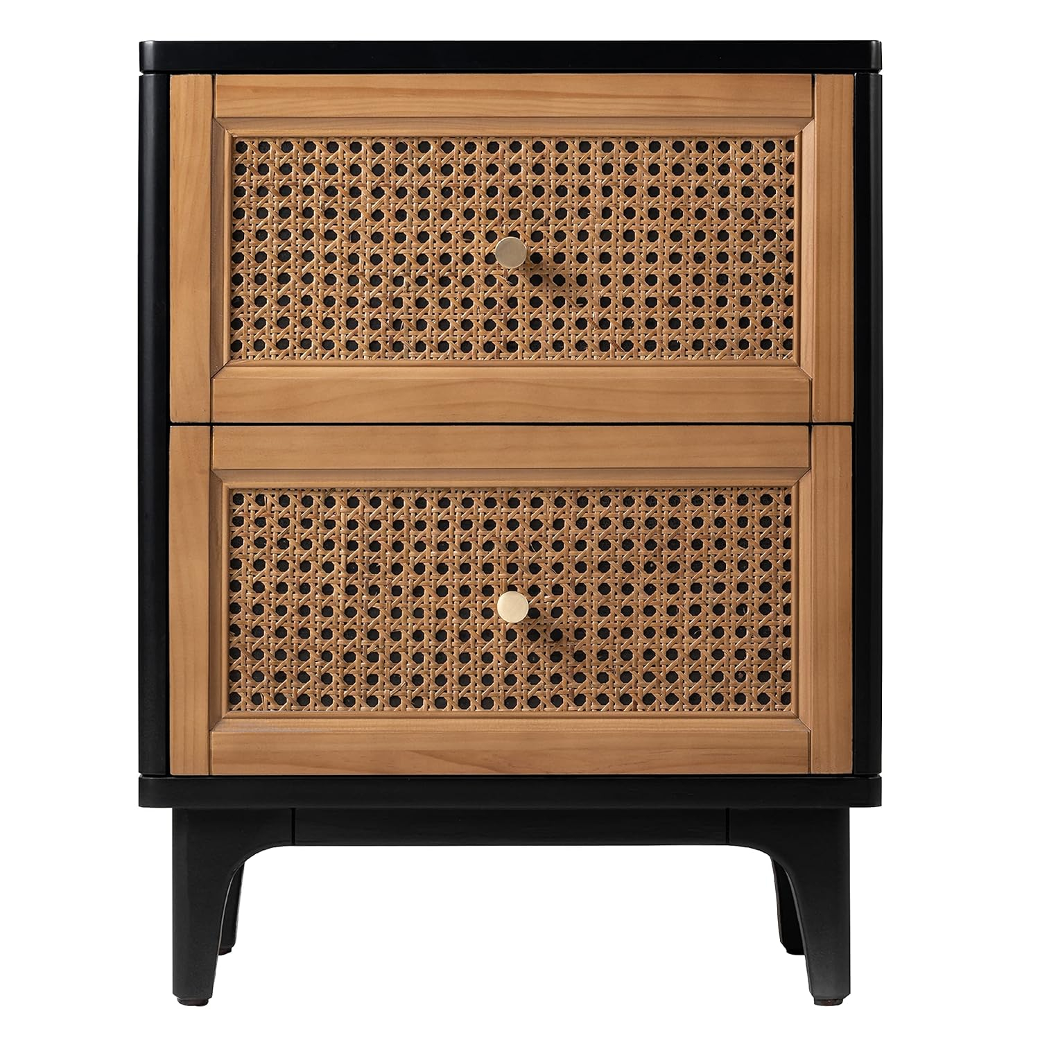 Fully-Assembled Modern Farmhouse Clean-Lined Nightstand, End Table with 1 Drawer, Black