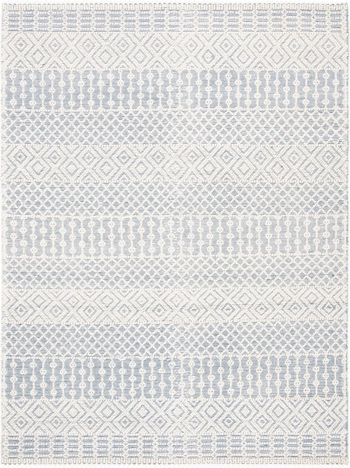 SAFAVIEH Natura Cordelia Southwestern Wool Area Rug, Ivory/Blue, 3' x 5'