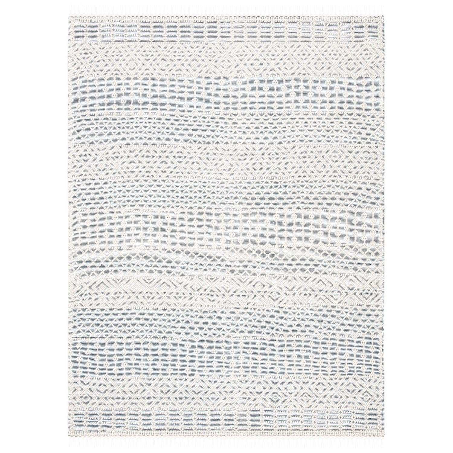 SAFAVIEH Natura Cordelia Southwestern Wool Area Rug, Ivory/Blue, 3' x 5'