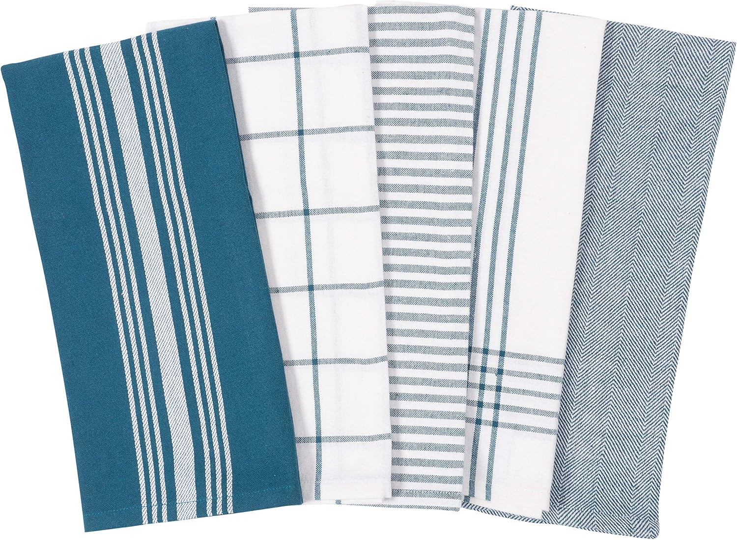 KAF Home Soho Set of 10 Recycled Cotton Kitchen Towels - 18"x 28" (Teal)