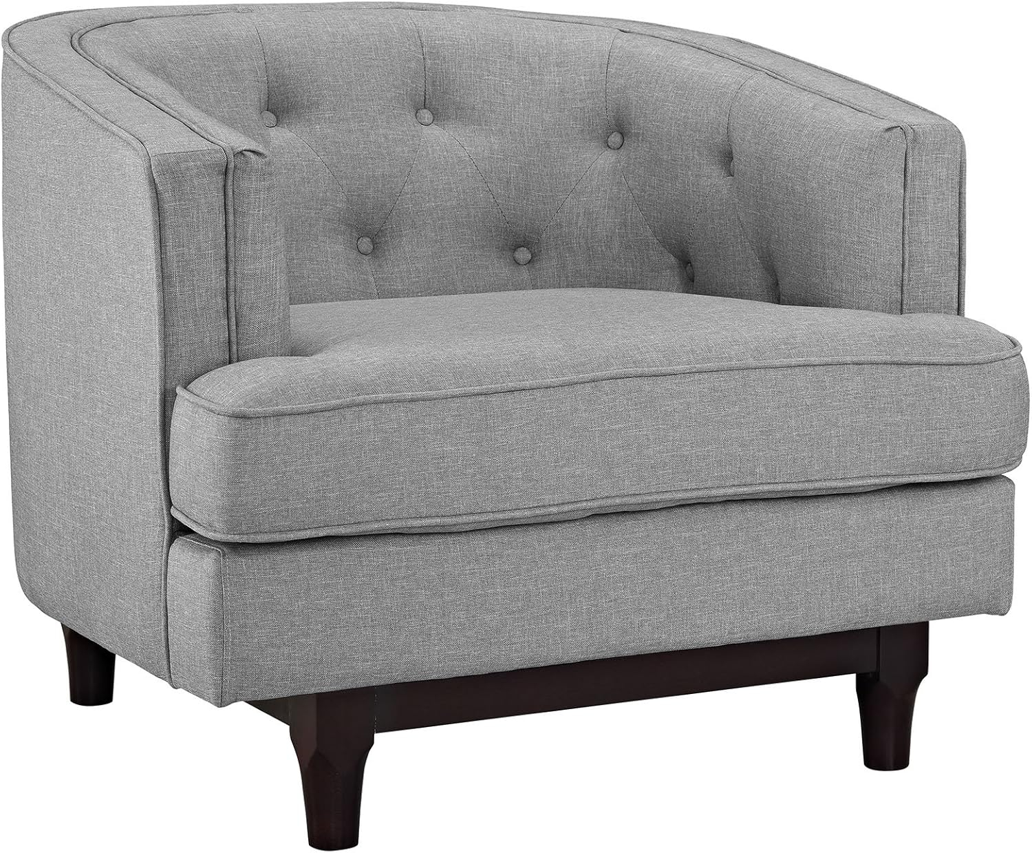 Modway Coast Upholstered Fabric Armchair in Light Gray
