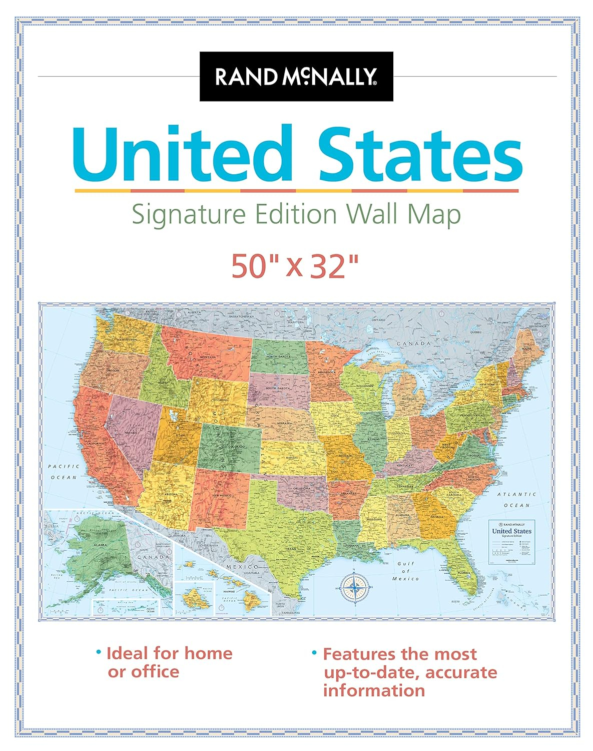 Rand McNally Signature Edition U.S. Wall Map - Folded, (Paperback)