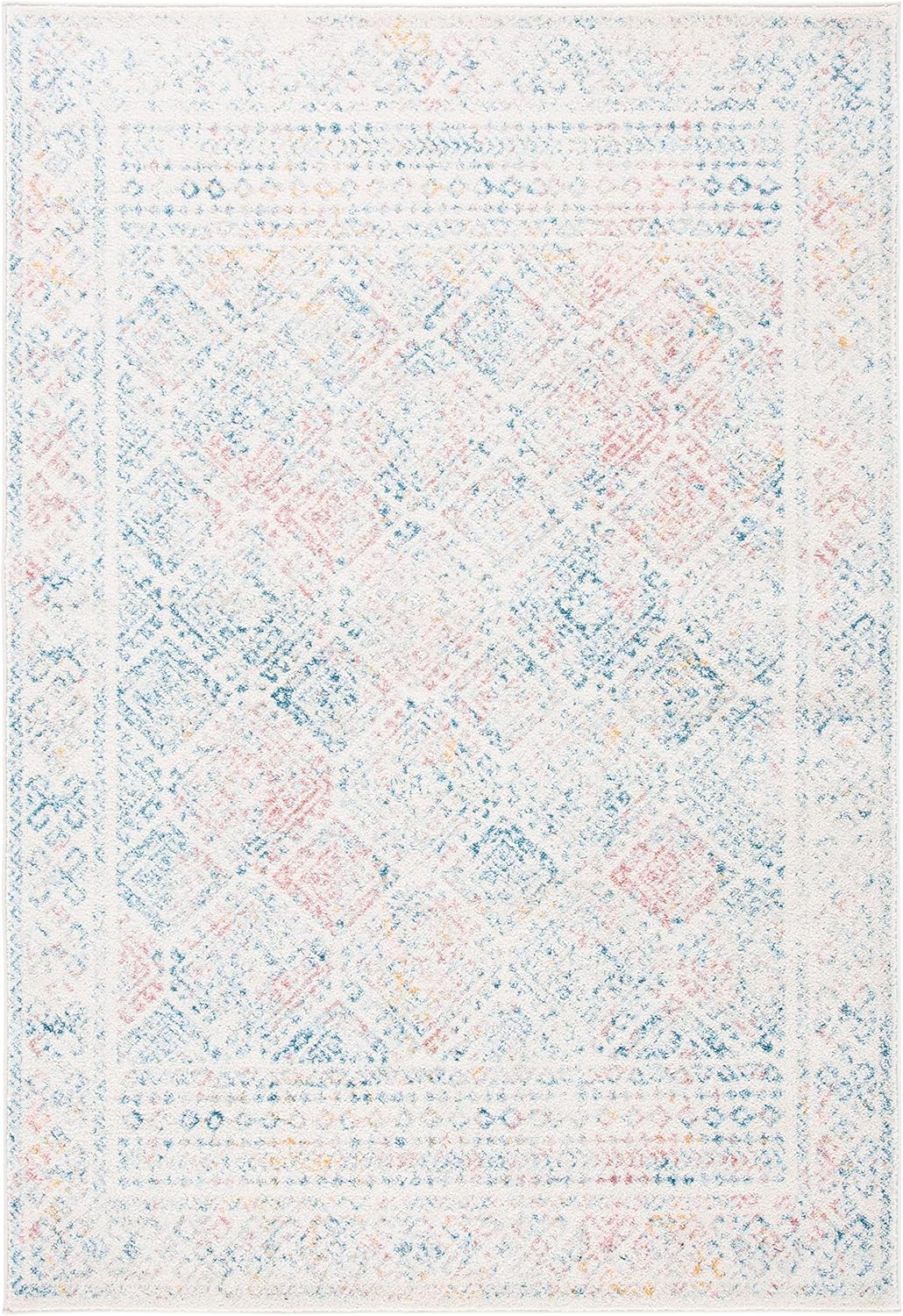 SAFAVIEH Tulum Ophelia Bordered Geometric Runner, 2' x 5', Ivory/Terracotta