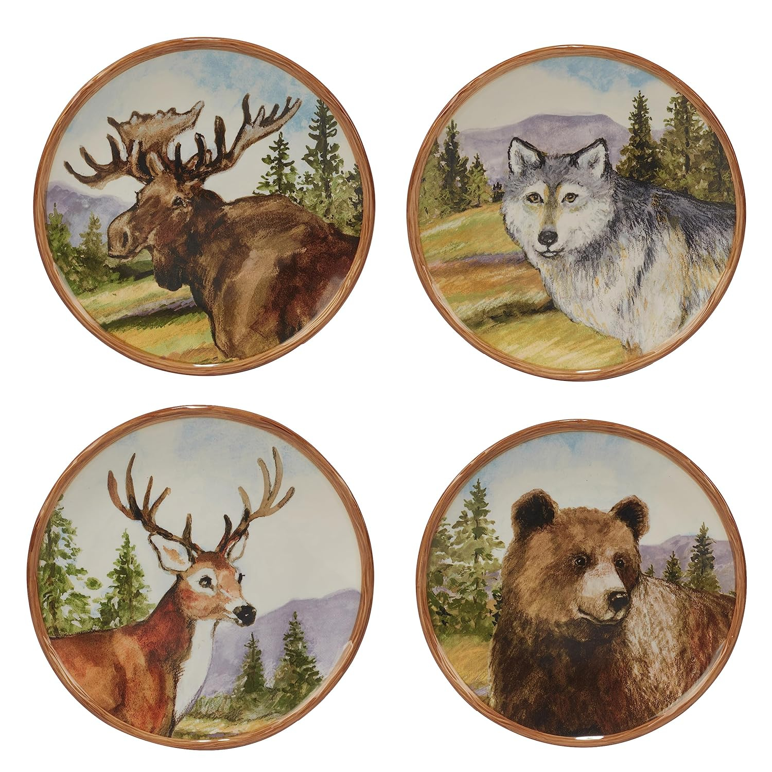 Mountain Summit Assorted Colors Dessert Plates (Set of 4)