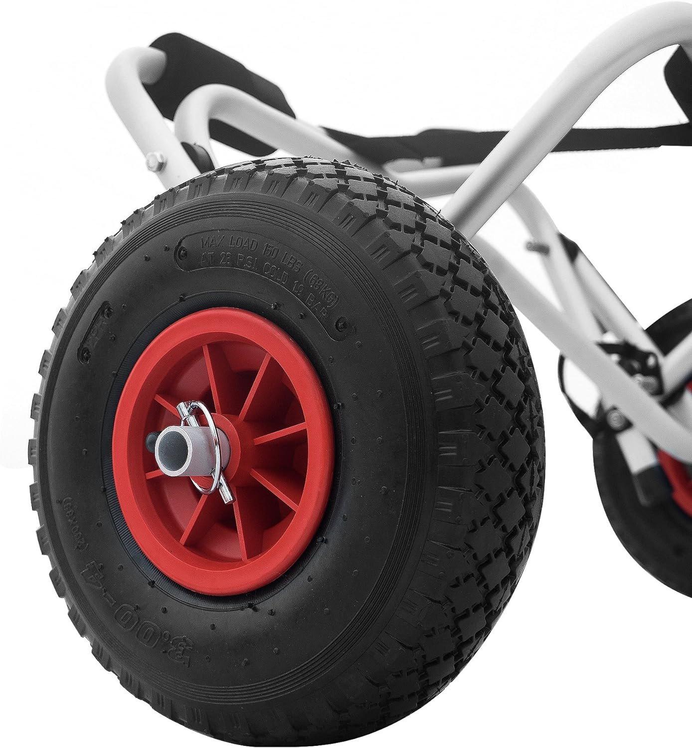 Silver Aluminum Folding Kayak Cart with Foam Cushions