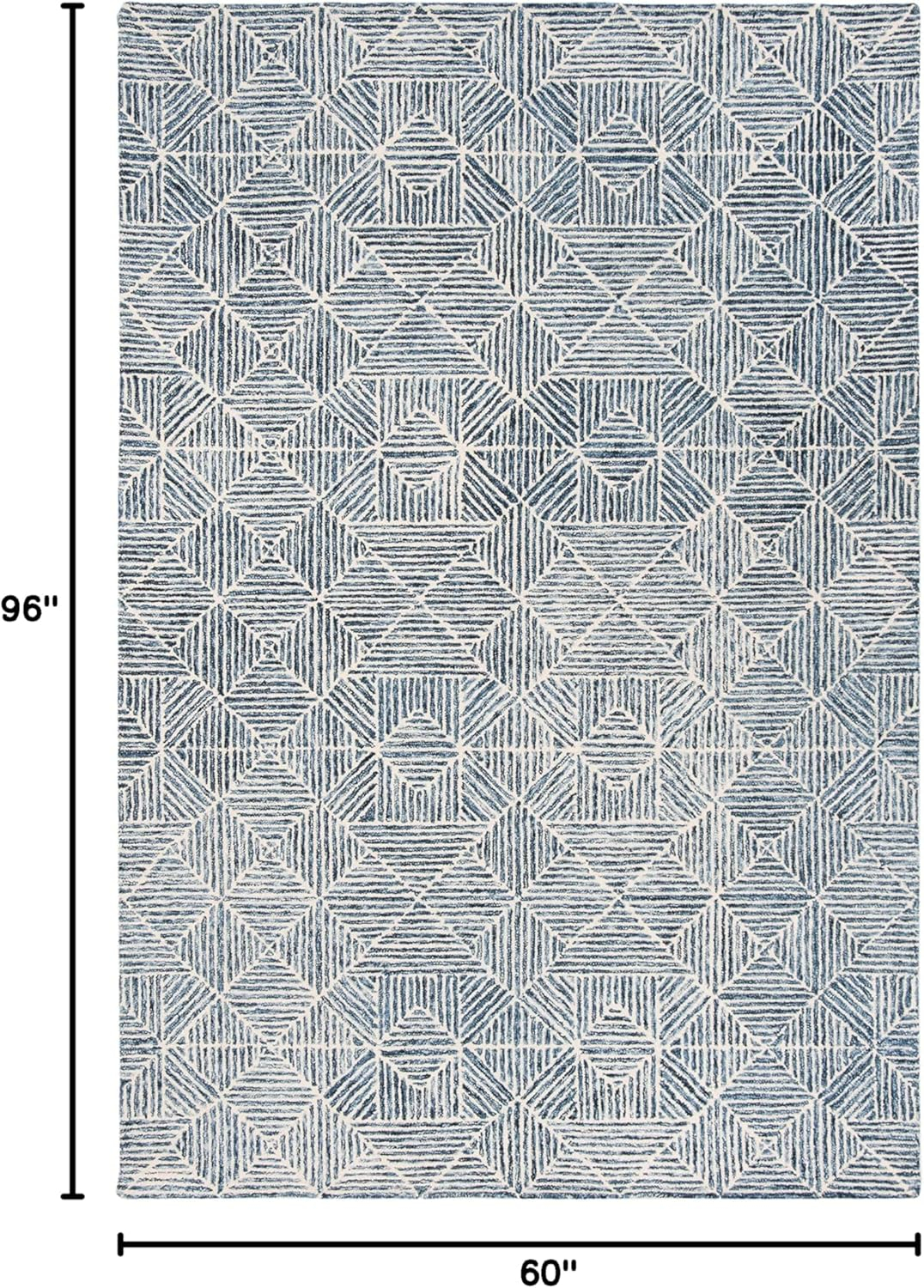 SAFAVIEH Abstract Brock Geometric Area Rug, Blue/Ivory, 4' x 6'