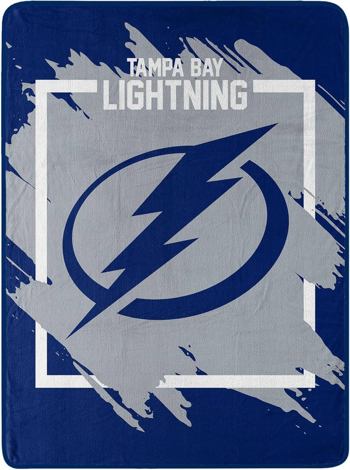 Tampa Bay Lightning Blue and Gray Micro Raschel Throw Blanket